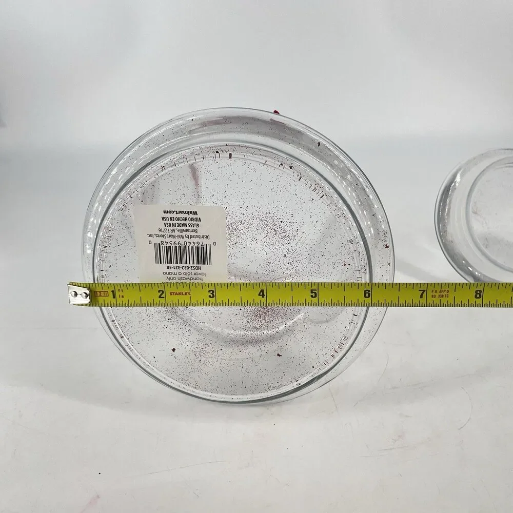 Large Glass Christmas Tree Apothecary Jar Canister w/ Lid 9 1/2” Made in USA